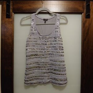 Express Silver Sequin Tank